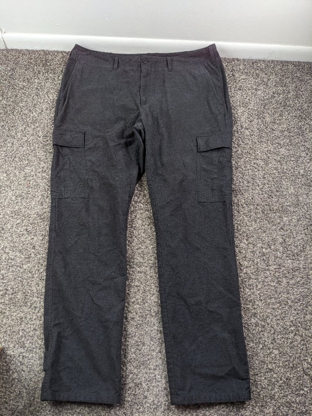 Polo Ralph Lauren Pants 'Finest Fabrics' Flannel Cotton Cargo Gray Mens 36x31
